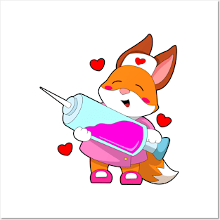 Fox as Nurse with Syringe Posters and Art